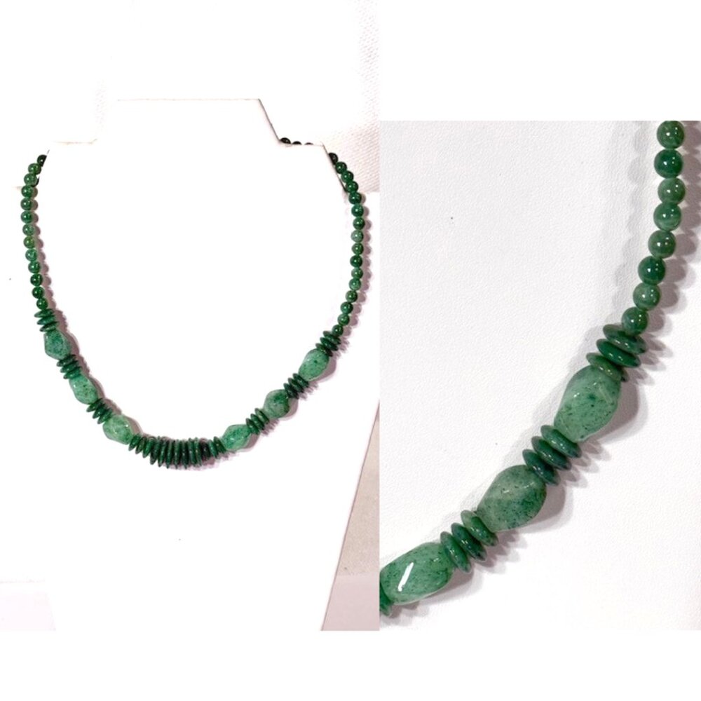 V. G. Silver green stone 18" necklace